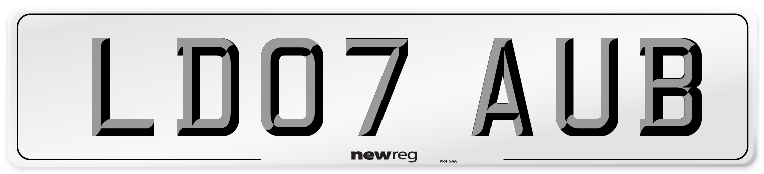 LD07 AUB Number Plate from New Reg